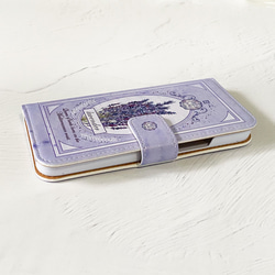 架空の洋書"ラベンダーの本" 手帳型 iPhoneケース スマホケース 全機種対応 6枚目の画像