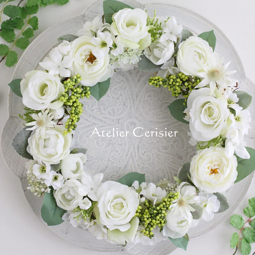 SALE】☆ローズ フラワーリース＜アーティフィシャルフラワー  