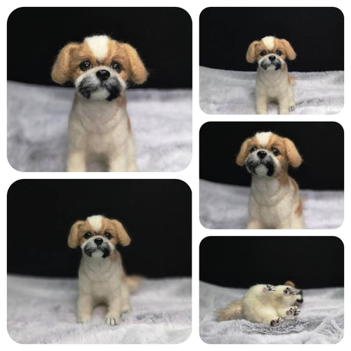 羊毛フェルト 愛犬全身オーダー ☆とも様オーダー☆ ☆愛犬オーダーメイド等身大サイズ☆うちのこ 羊毛フェルト