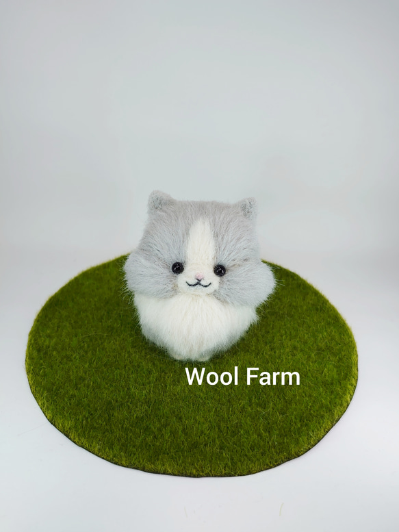 ちょこんとおすわり(ねこM)　～Wool Farm～　羊毛フェルト 3枚目の画像