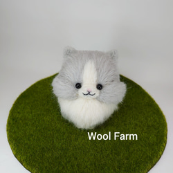 ちょこんとおすわり(ねこM)　～Wool Farm～　羊毛フェルト 2枚目の画像