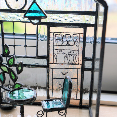 ヤシとプルメリアのステンドグラスキット ヤシとプルメリアのステンドグラスキット ヤシとプルメリアの