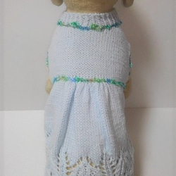 淡いブルーにレース柄のドレスセーター（SS-1977） 3枚目の画像