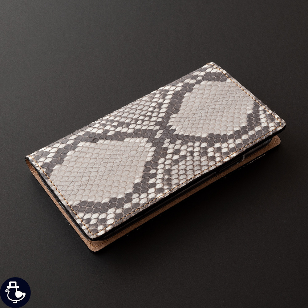 全機種対応 本革 手帳型 【 ダイヤモンドパイソン 】 プレゼント メンズ 送料無料 父の日 AD01M