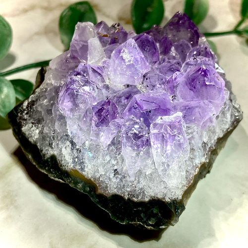 ゲーサイト内包【愛の守護石♡】レインボー アメジスト クラスター 原石