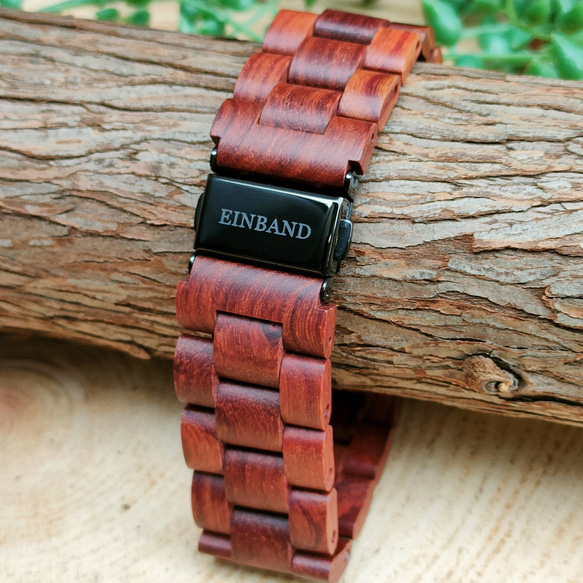 【木製腕時計】EINBAND Licht 四角 木の時計 オシャレ アンティーク ウッド ウォッチ【44×34mm】 3枚目の画像