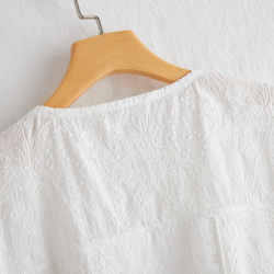 大人の夏服　立体的な刺繍ブラウス　フレンチスリーブ　コットンブラウス220602-1 13枚目の画像