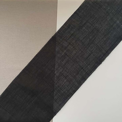十字地紋 シンプル黒無地 麻の夏半衿 ハンドメイド半襟 ブラック リネン 8枚目の画像