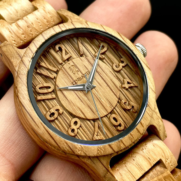 木製腕時計】EINBAND Himmel オーク 木の時計 数字 木工 温もりある 