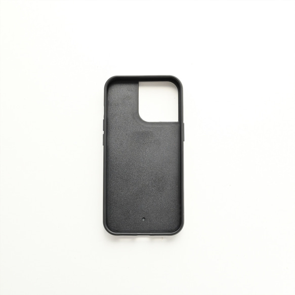 iPhone限定 本革  リアケース イタリアンレザー 【 カーボンレザー 】 スマホケース メンズ 父の日 EH01M 4枚目の画像