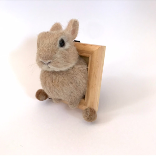 ☆様　うさぎ　羊毛フェルト額縁入り ☆様 うさぎ 羊毛フェルト額縁入り ☆様 うさぎ 羊毛フェルト