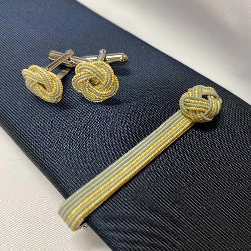 プレゼントにおすすめ！】水引ネクタイピン + カフス 7色から選べる