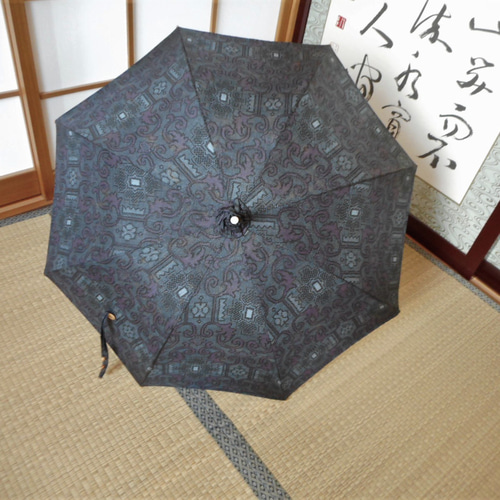 大島紬リメイク＊手作りおしゃれ日傘とお揃い巾着トート