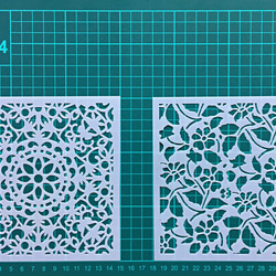 【M-15】 ステンシルシート 8枚 セット 花 マンダラ 模様 4枚目の画像