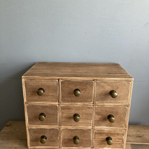 ヴィンテージ風 nineドロワー チェスト 薬箪笥風 抽斗 小引き出し