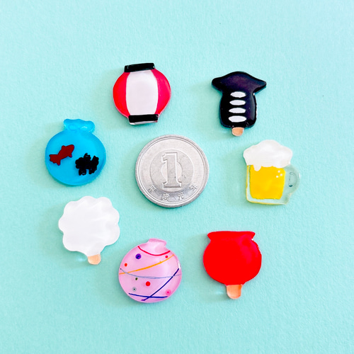 夏季限定)夏祭りモチーフ ミニヘアゴム【2個セット】ヘアアクセサリー