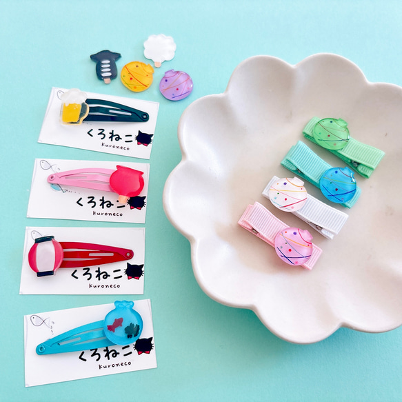 てるてる坊主♡ベビーヘアクリップ♡オーダーメイド商品