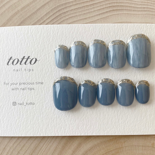 ミラーフレンチネイル/ニュアンスネイル/夏ネイル/ミラーネイル