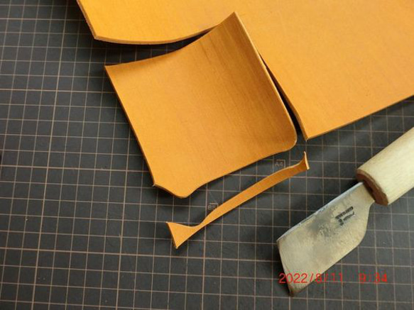 カスタムレザーシース　本革製革包丁カバー　ダミー対応 7枚目の画像