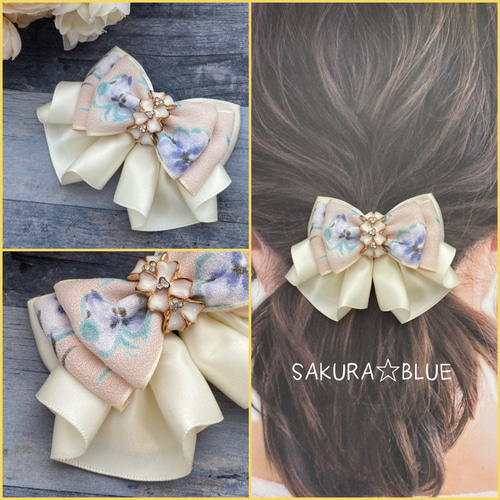 フリルが可愛い♡花柄リボン×サテンリボンのミニフレア