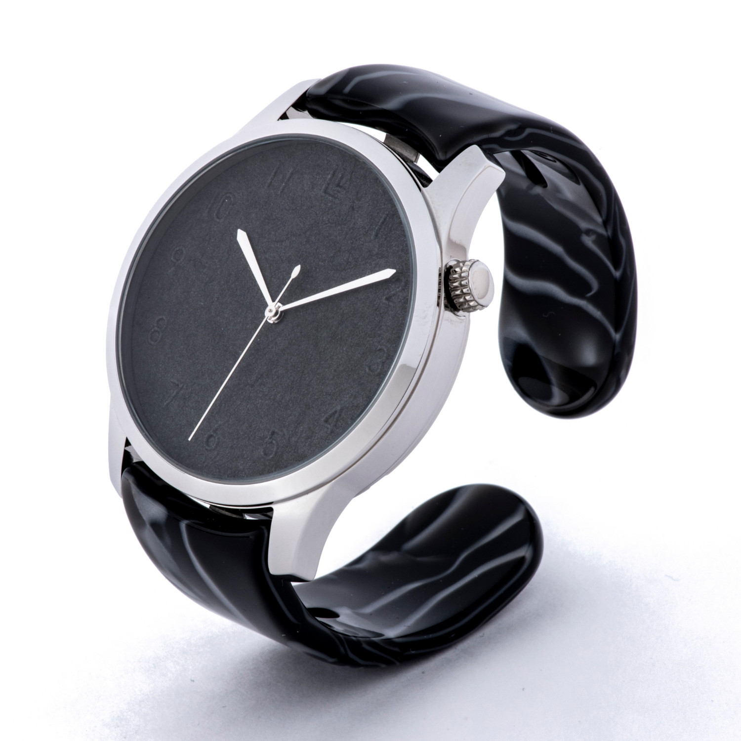 鯖江バングルウォッチ × 越前和紙【人間国宝 岩野市兵衛】ビッグフェース 墨色