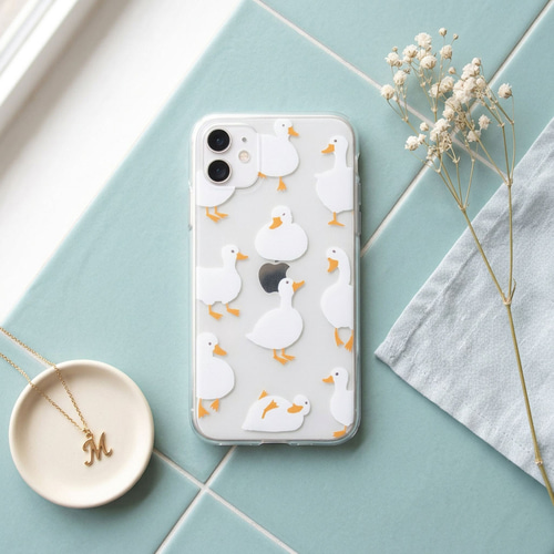 iPhoneクリアケース【のん気なアヒル達】 #iPhone17対応 iPhoneケース