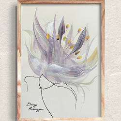 紫色の花 【原画/A3サイズ】 インテリアアート イラスト DENNY