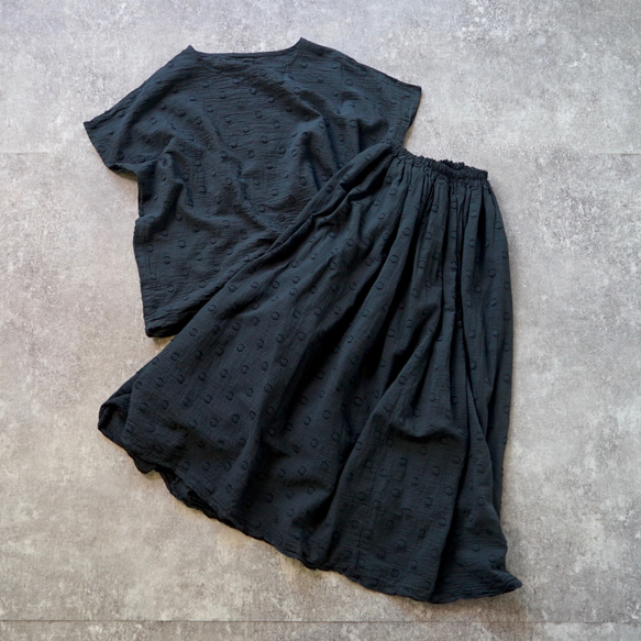 「夏日福袋」一體式獨立套裝/圓點黑/遠州紡織 第1張的照片