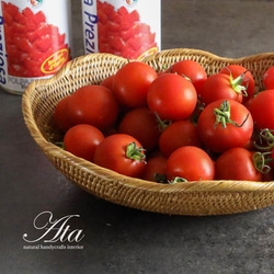 花びらのようなフチが可愛いみかんかご♪楕円の皿 バスケット 編みかご 小物入れ 野菜かご お菓子 Ａ１６ 5枚目の画像