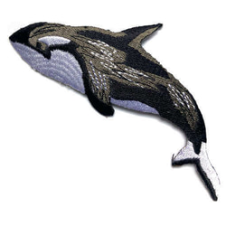 アップリケワッペン シャチ ラージ UI　オルカ　イルカ くじら　W-2147 2枚目の画像