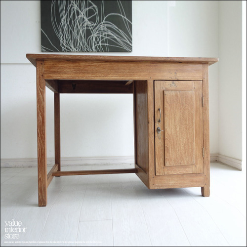 チーク無垢材 ヴィンテージデスクAnqbo03 机 対面カウンター レジ台