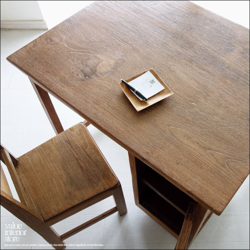 インドネシアアンティークビンテージ年代物木製チークカウンターテーブルデスク インドネシアアンティーク年代物木製チークカウンターテーブルデスク