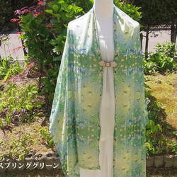 【2週間】シフォン水彩ストール～みどりの宴～ 3枚目の画像