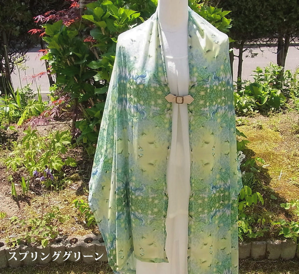 【2週間】シフォン水彩ストール～みどりの宴～ 3枚目の画像