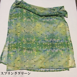 【2週間】シフォン水彩ストール～みどりの宴～ 5枚目の画像