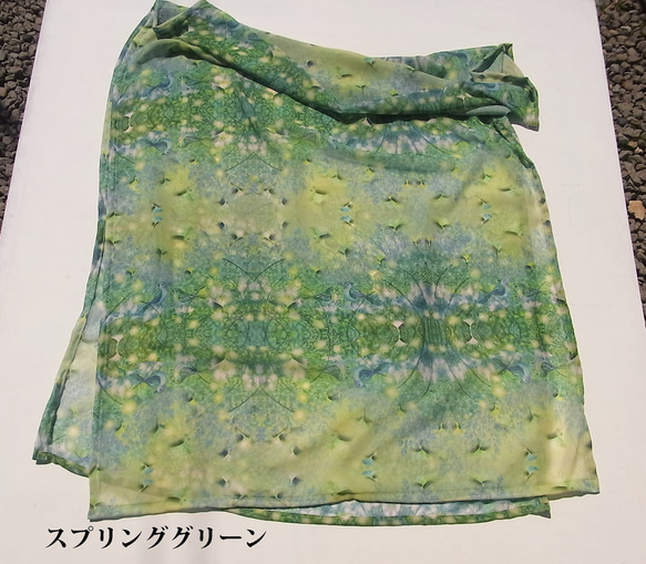 【2週間】シフォン水彩ストール～みどりの宴～ 5枚目の画像