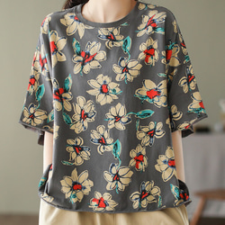 コットン95％ 夏用 半袖 ニット Tシャツ サマー セーター 透かし編みニット Tシャツ オリジナル 半袖 Tシャツ 11枚目の画像