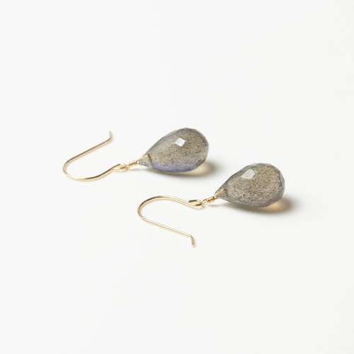 ラブラドライト ドロップ ピアス ピアス（フック・チェーン
