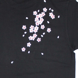 着物風　手染め京友禅Tシャツ　夜桜　バックプリントも選べる 4枚目の画像