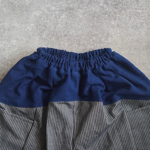 UZUiRO/ウズイロ　ちょうちんパンツ/グレー/三河木綿刺し子織り　藍染め　F UZUiRO/ウズイロ ちょうちんパンツ/グレー/三河木綿刺し子織り