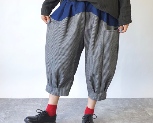 UZUiROウズイロ　刺し子織りパンツ/三河木綿 /フリーサイズ キャンプワークパンツ/生成り/三河木綿一本刺し子