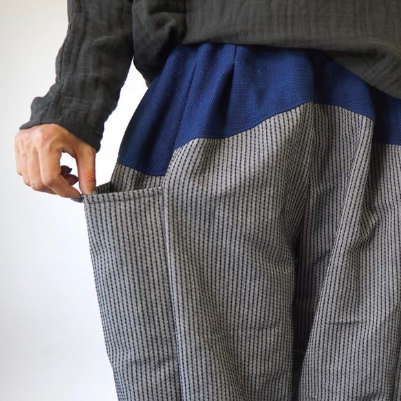 燈籠褲/灰色/三河棉刺子編織 第6張的照片