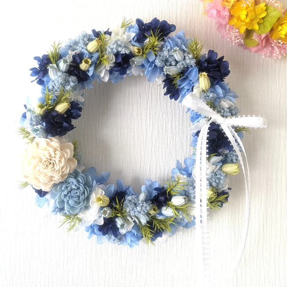 プリザーブド＆ドライフラワーリース♡春の陽を浴びて