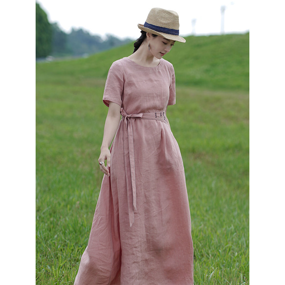 リネンのワンピース2022年夏の新型のハイエンドの洋品気質刺繍の長いスカート 4枚目の画像