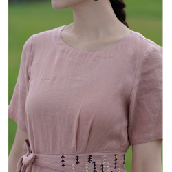 リネンのワンピース2022年夏の新型のハイエンドの洋品気質刺繍の長いスカート 10枚目の画像