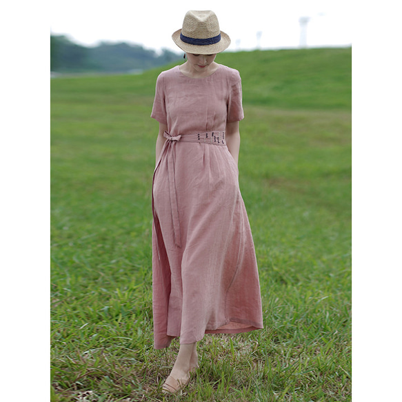 リネンのワンピース2022年夏の新型のハイエンドの洋品気質刺繍の長いスカート 1枚目の画像