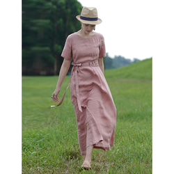 リネンのワンピース2022年夏の新型のハイエンドの洋品気質刺繍の長いスカート 7枚目の画像