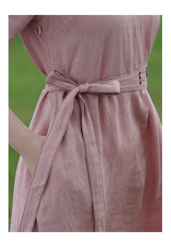 リネンのワンピース2022年夏の新型のハイエンドの洋品気質刺繍の長いスカート 9枚目の画像