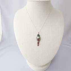 ウロコインコ 漆ネックレス（sv） 5枚目の画像