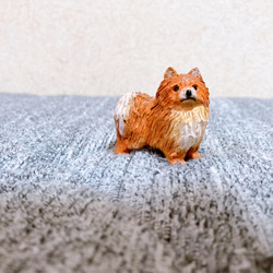 ポメラニアン　犬　ミニチュア　フィギュア　置物　粘土 1枚目の画像